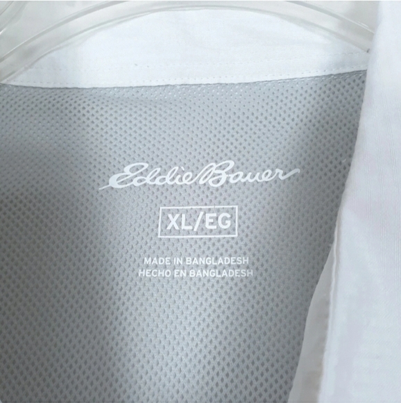 Eddie Bauer Fishing Shirt Mens XL Short Sleeve Mesh Lined Button Up White 951 - Picture 3 of 7